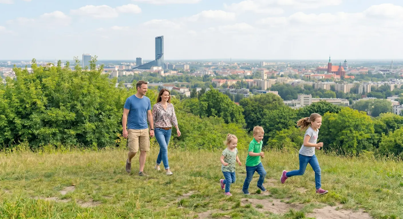 Korona Górek Wrocławia dla rodzin - dzieci zdobywające szczyty